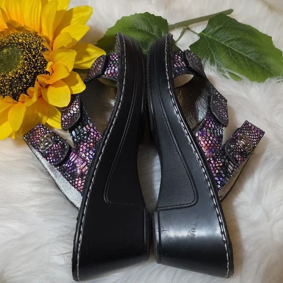 Alegria Multicolor Snake Print Sandals - Picture 6 of 12